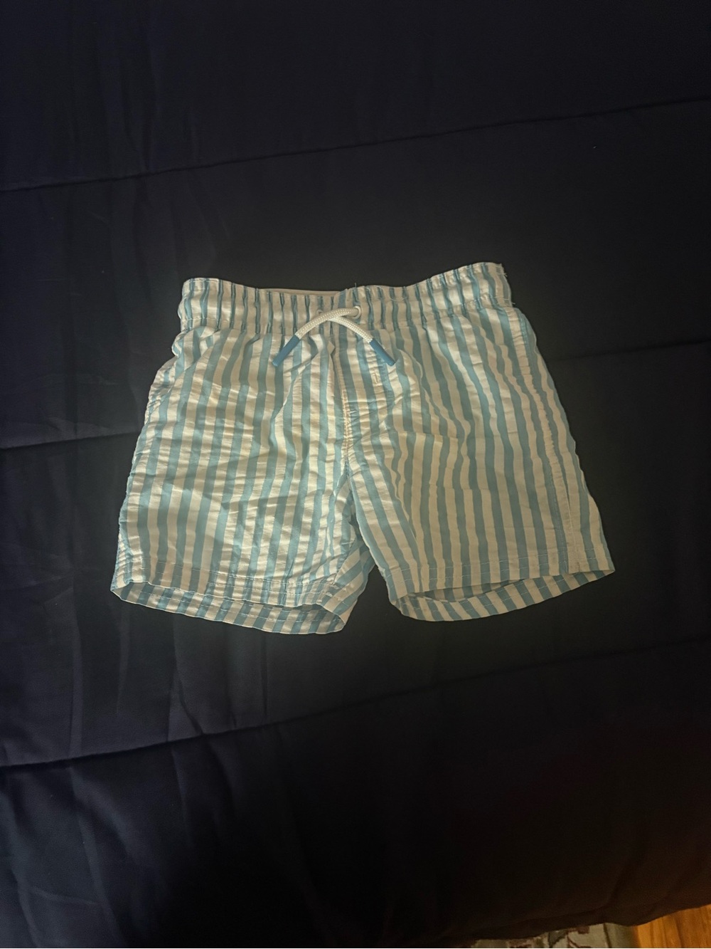 Cat & Jack Blue and White Vertical-Stripe Hybrid Shorts
